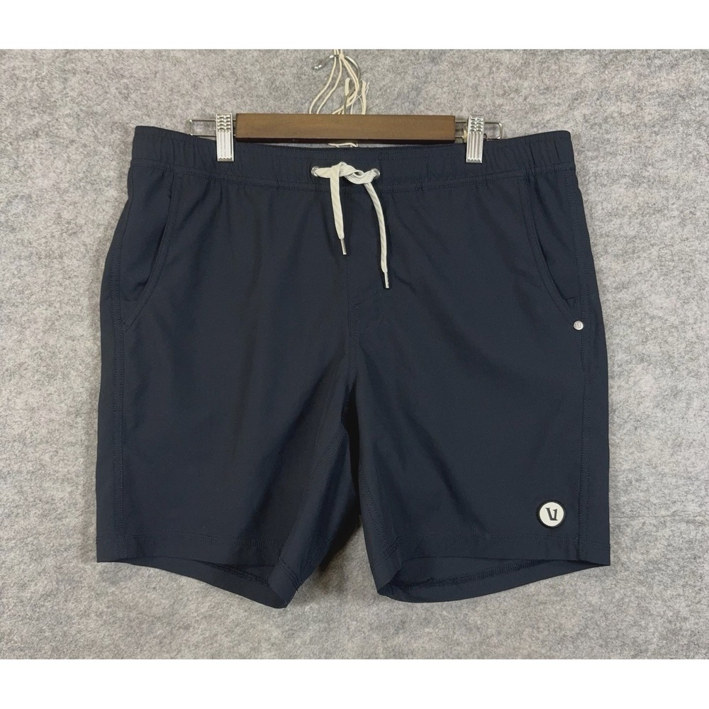 Vuori Kore Shorts Mens XXL Blue Lined 4-Way Stretch Quick Dry Pockets 7" Inseam